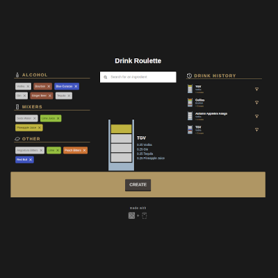 Screenshot of Drink Roulette